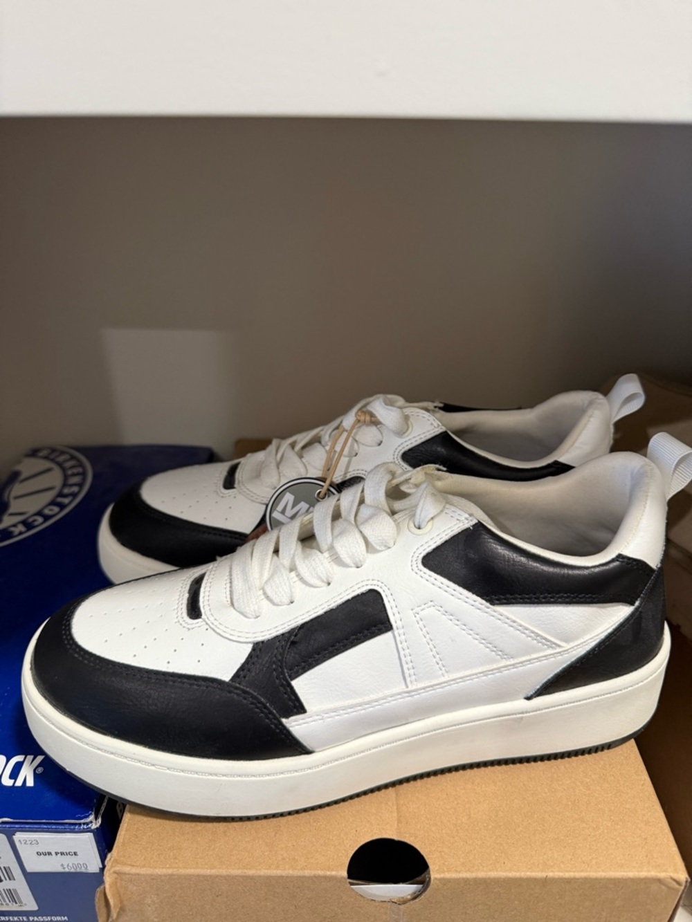 Black and white sneakers